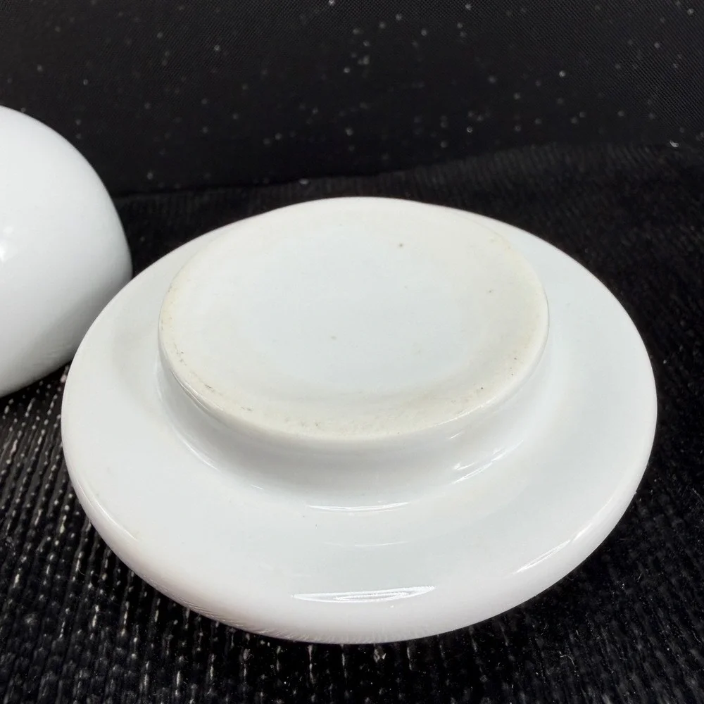 Pier 1 White Ceramic Mini Cloche Caviar Butter Dish Individual Serving Domed Lid